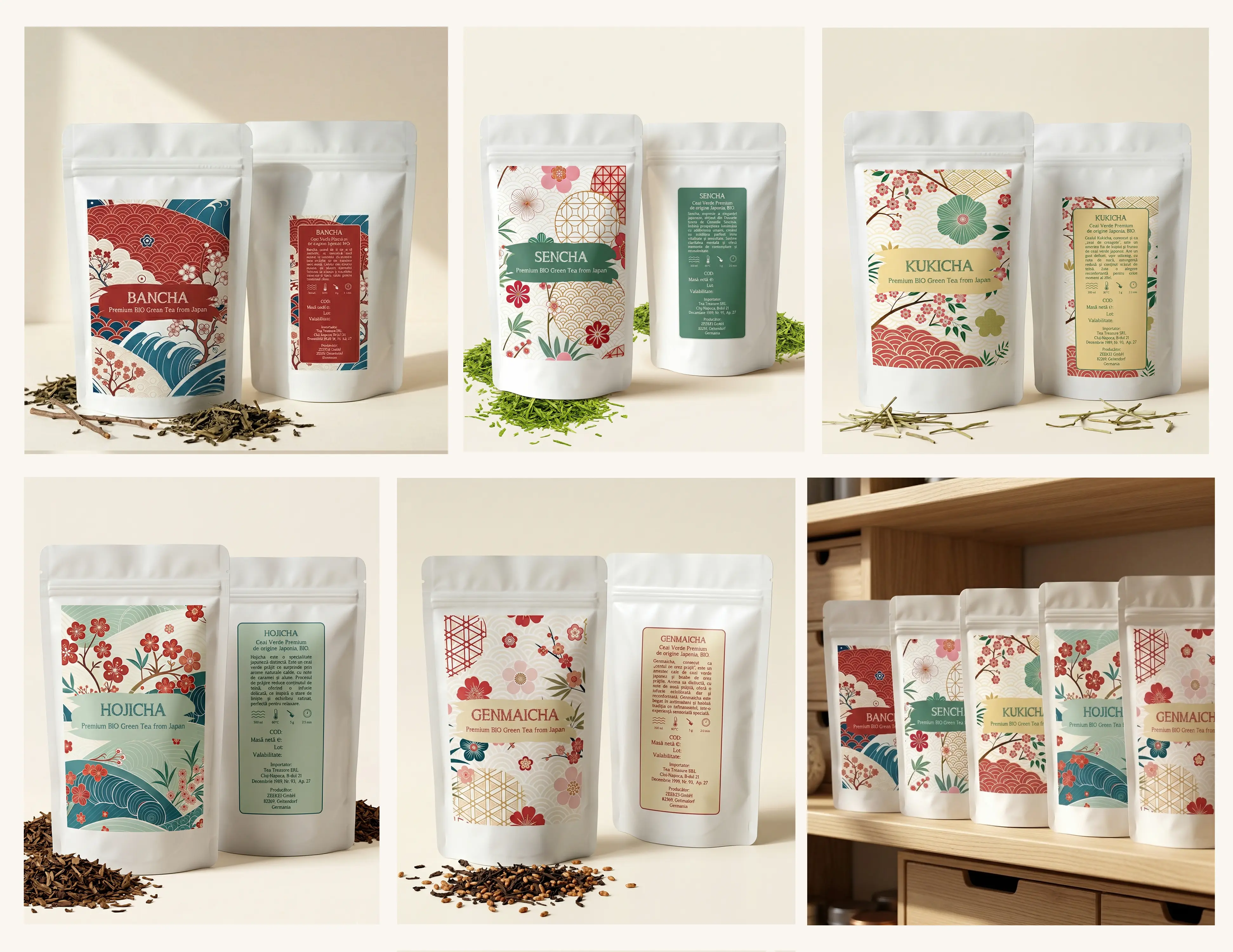 Demmers Teehaus — Premium Japanese Tea Collection label system