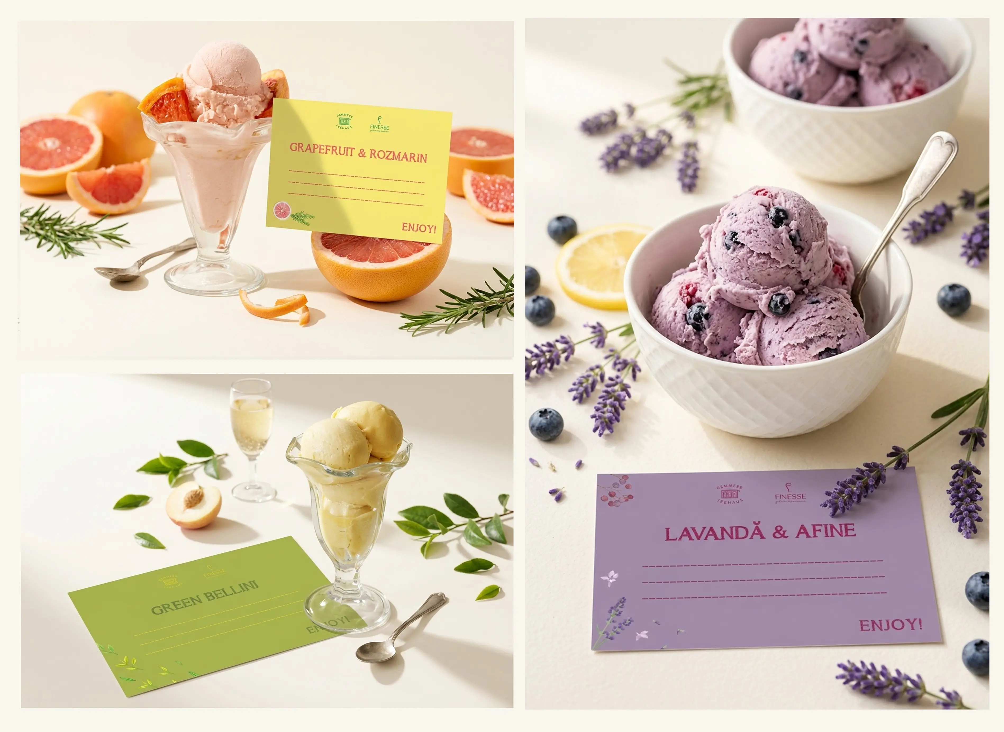 Demmers Teehaus — ice cream flavour label cards