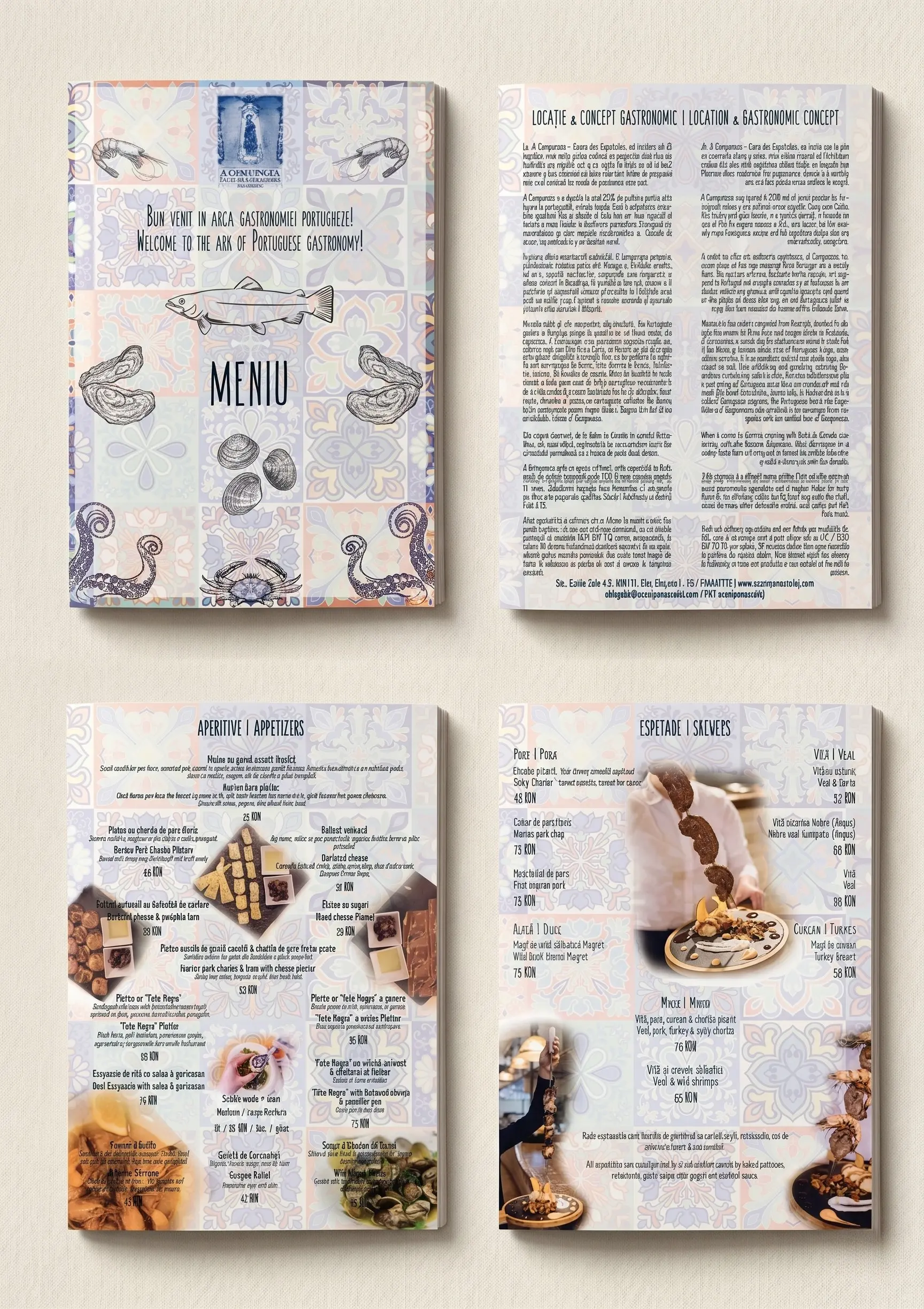 A Camponeza — menu design spread