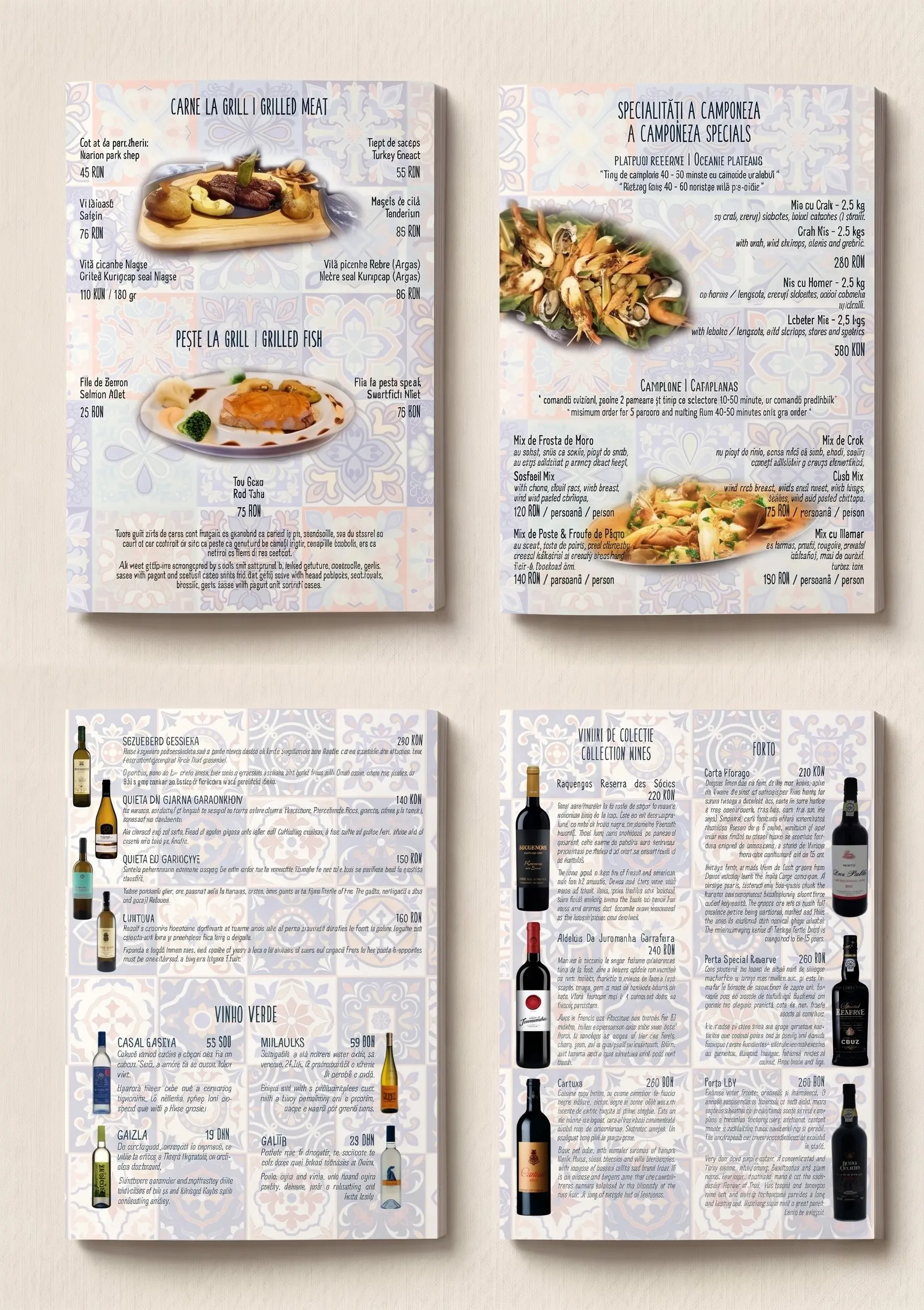 A Camponeza — menu design detail