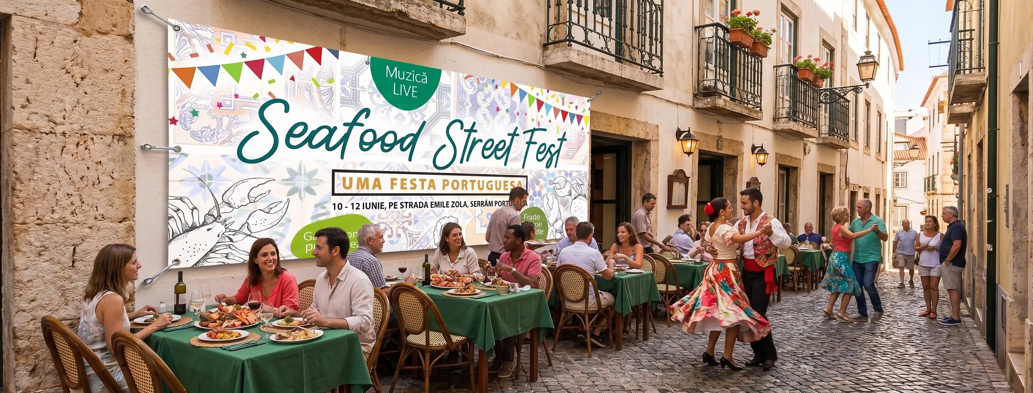 Seafood Street Fest — event communication mock-up