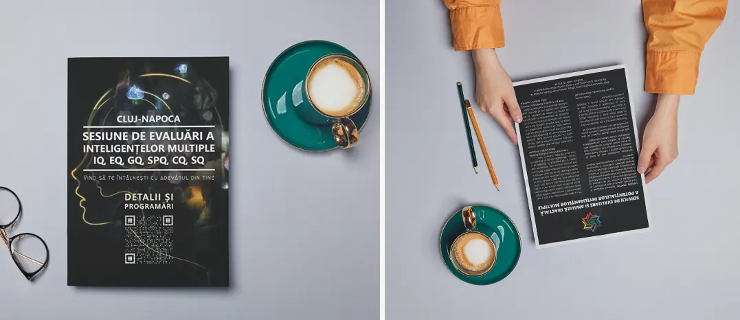 Univers Fractal — A5 double-sided flyer mock-up