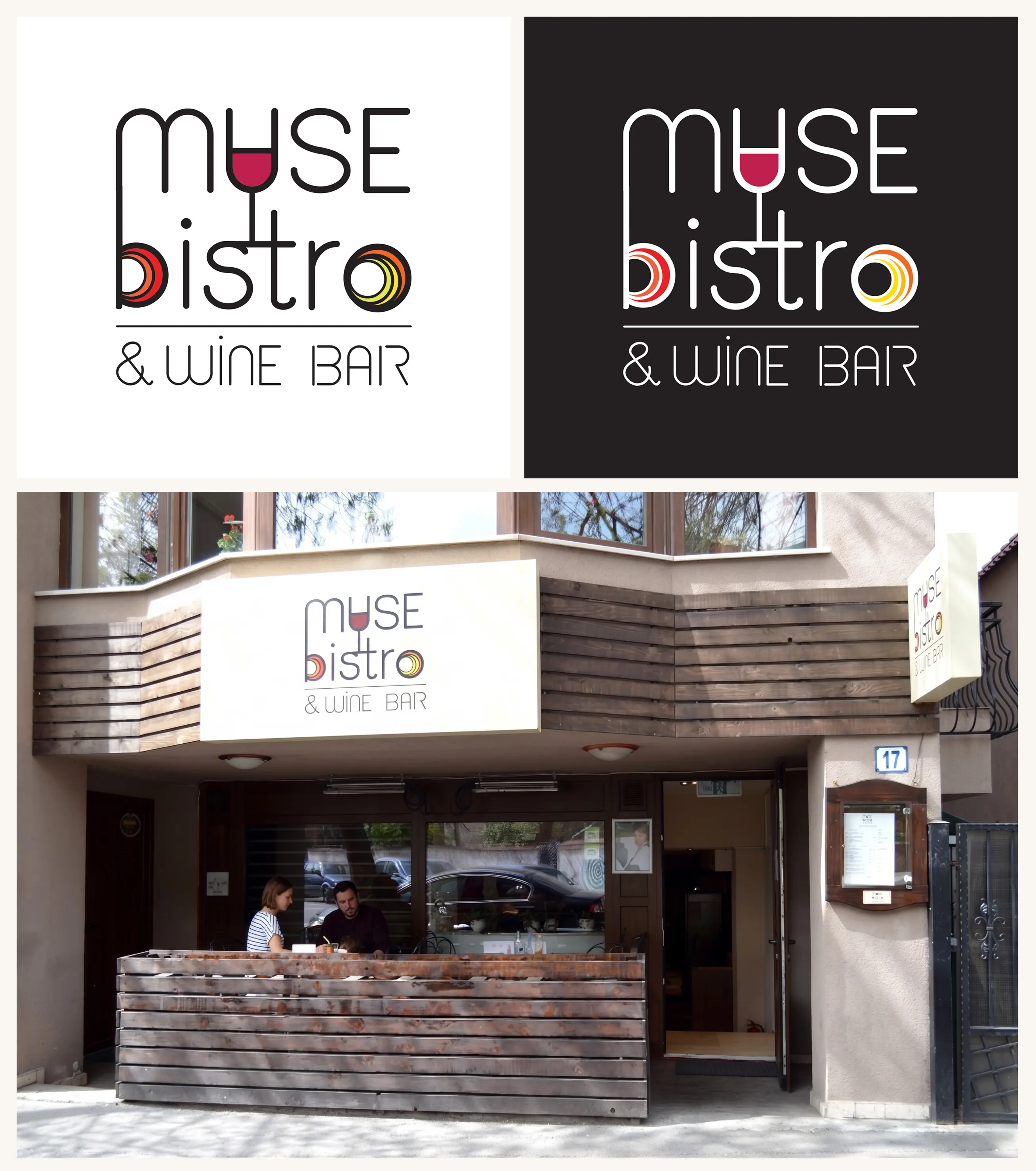 Muse Bistro & Wine Bar — brand identity and logo design mock-up