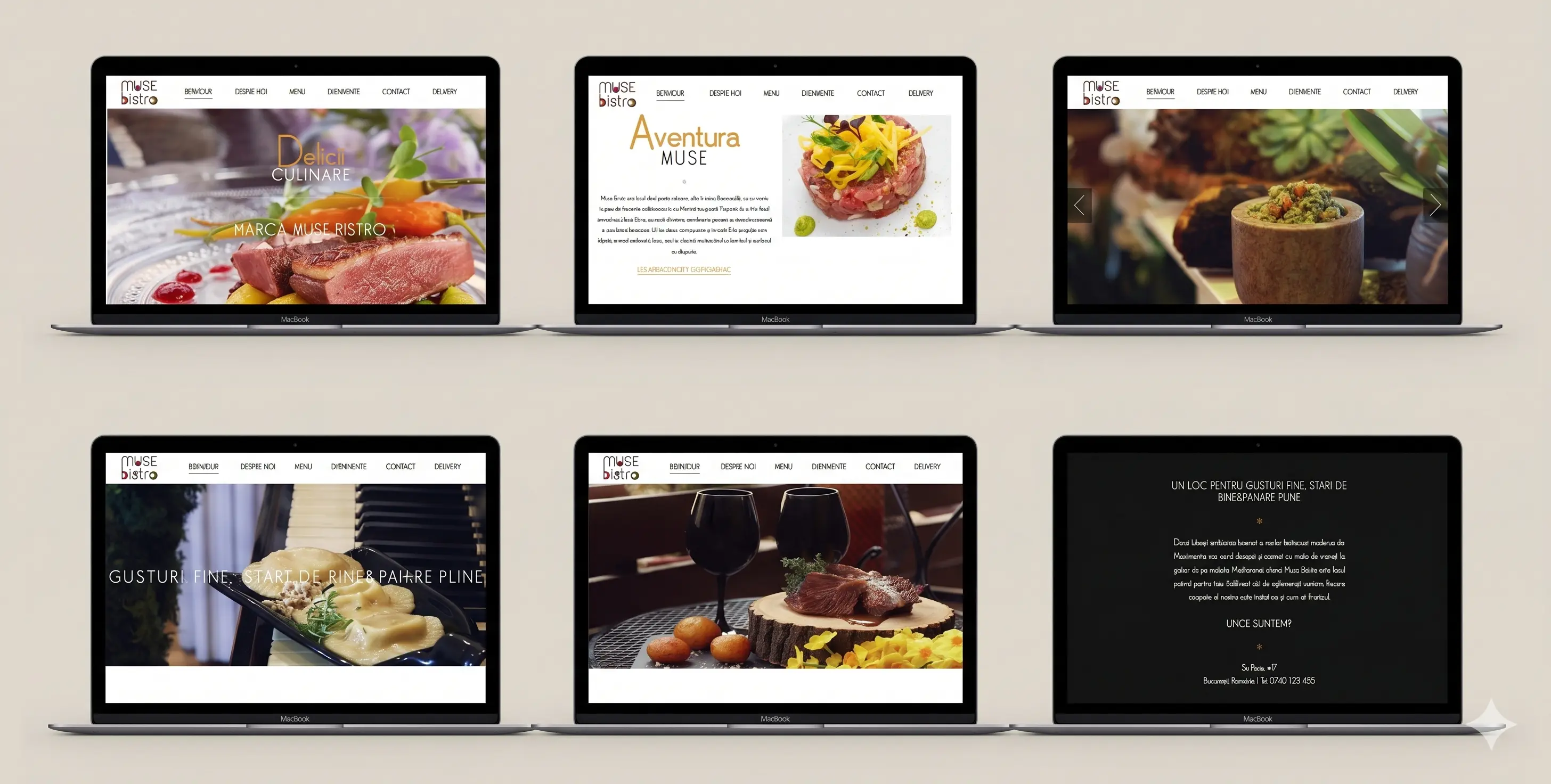 Muse Bistro & Wine Bar — website design mock-up